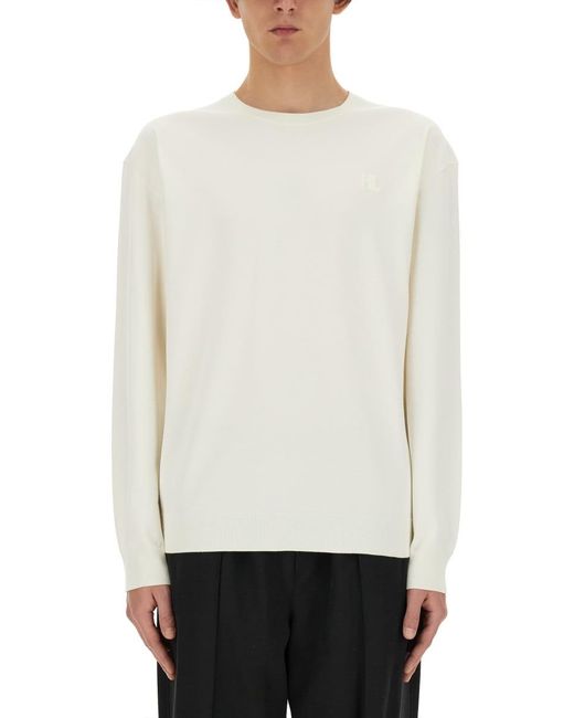 Helmut Lang White Jersey With Logo for men