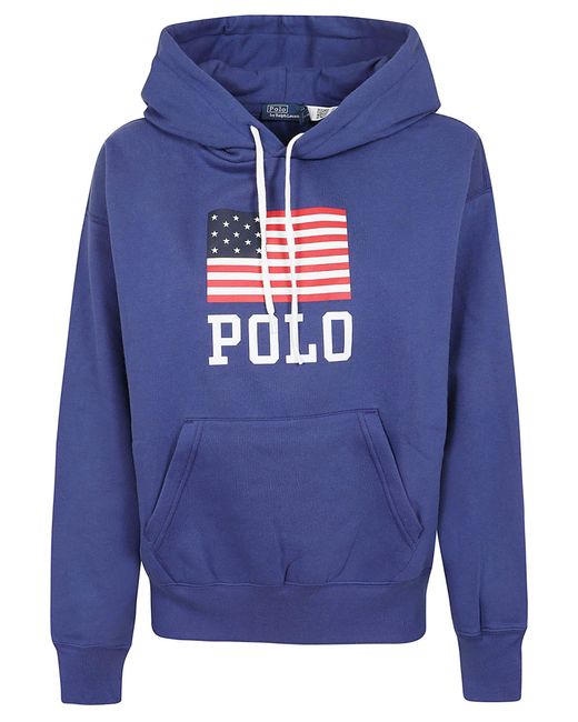 Polo Ralph Lauren Blue Polo Flg Hd-Long Sleeve-Sweatshirt