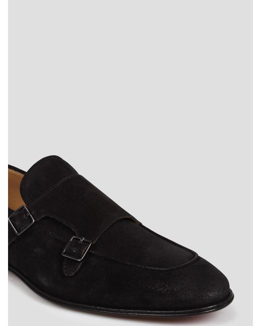 Corvari Black Monk Strap Loafers for men