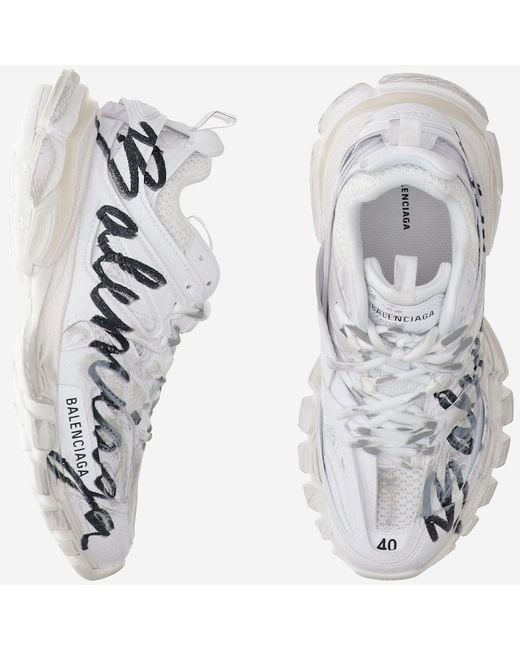 Balenciaga Metallic Sneakers Track Signature Polyurethane Trainers