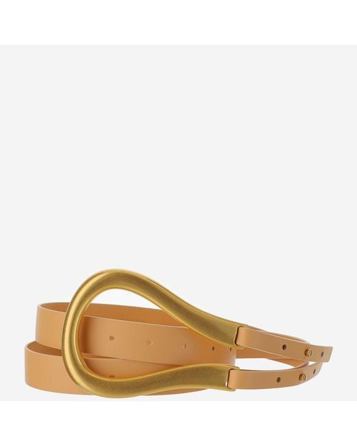 Bottega Veneta Metallic Belt French Calf Almond- Calfskin