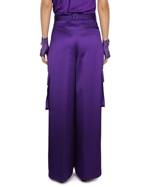 Versace Purple Duchesse Pants Trousers