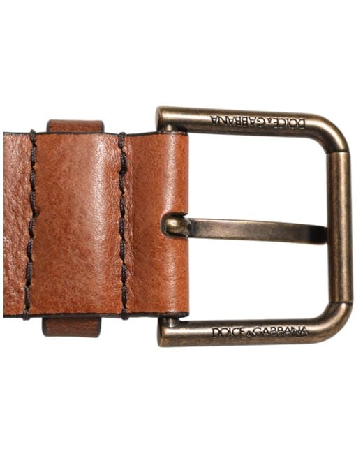 Dolce & Gabbana Brown Leather Buckle Belt for men