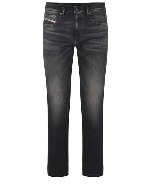 DIESEL Gray Stone-Washed Stretch Denim Jeans for men