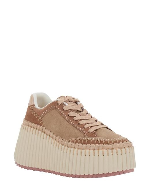 Chloé Natural Suede Sneakers Polyester