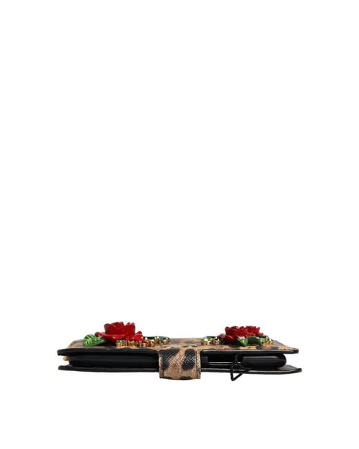 Dolce & Gabbana White Flip Cover Leopard Crystal Iphone X