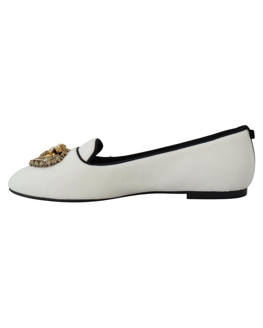 Dolce & Gabbana Black Velvet Loafers Dg33 Casual Style