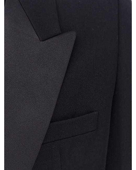 Saint Laurent Blue Certified Wool Blazer With Satin Lapel for men