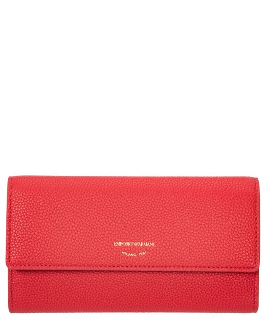 Emporio Armani Myea Leather Wallet in Red - Save 10% | Lyst