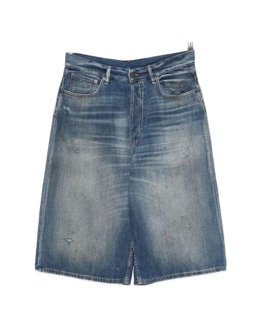 Acne Blue Denim Cotton Shorts for men
