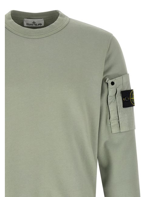 Stone Island Green Logo Badge Sweatshirt for men
