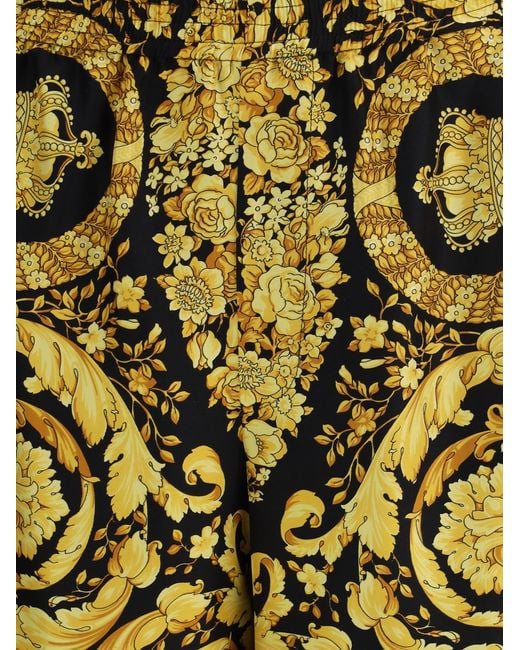 Versace Yellow Silk Shorts for men
