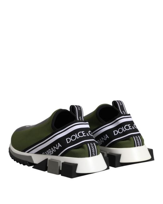 Dolce & Gabbana Green Slip On Sorrento Sneakers Shoes for men