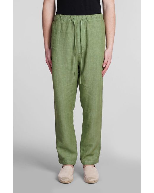 120% Lino Green Pants for men
