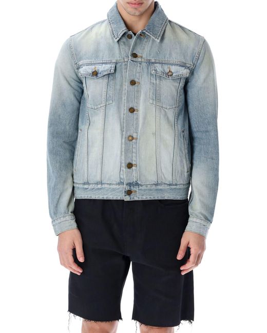 Saint Laurent Destroyed Denim Jacket in 