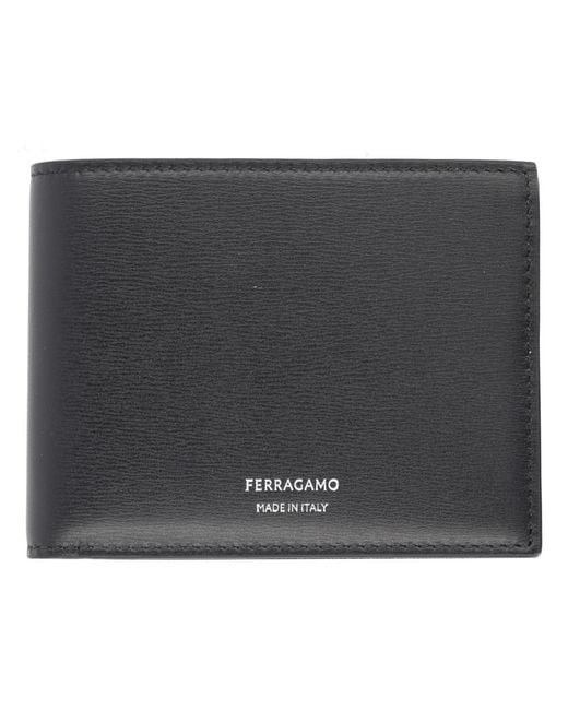 Ferragamo Gray Logo Leather Wallet & Purses for men