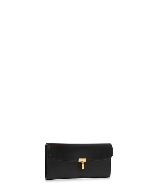 Totême White Leather T-Lock Wallet