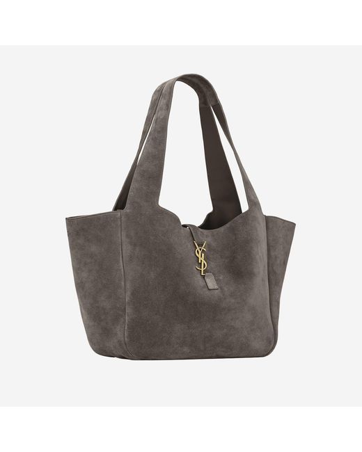Saint Laurent Gray Le 5 À 7 Bea Suede Bag Shoulder
