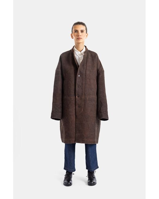 COTTLE Brown Manteau Orchestra Teinture Kakishibu Noir Coat