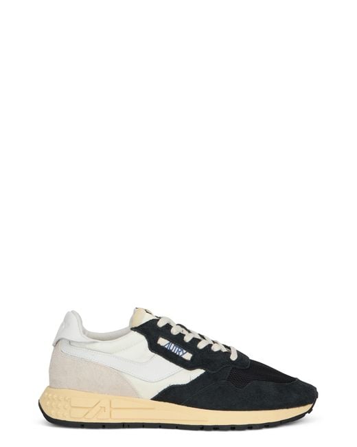 Autry Black Sneakers Reelwind Suede Nylon Trainers for men