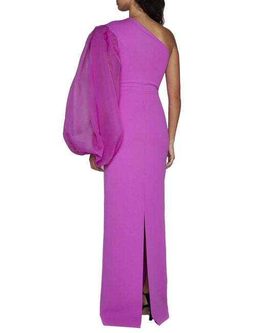 Solace London Purple Hudson One-shoulder Maxi Dress