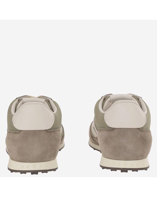 Hogan Gray Suede And Mesh Sneakers, Leather Trainers for men