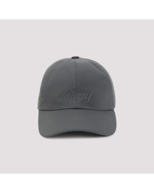 Brioni Gray Graphite Baseball Hat for men