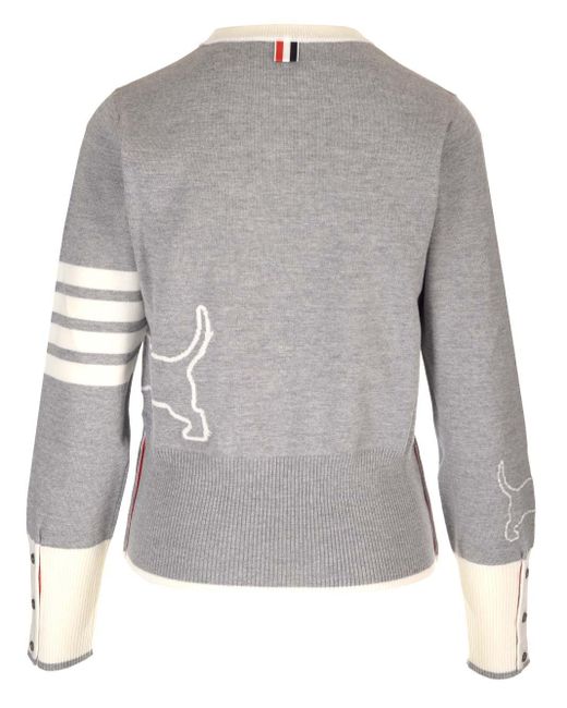 Thom Browne Gray Merino Wool Crew-Neck Sweater