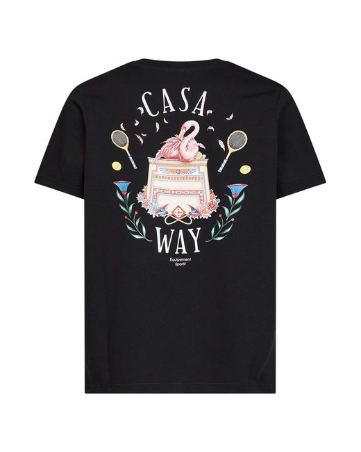 Casablanca Black Cotton Jersey Casa Way T-Shirt for men