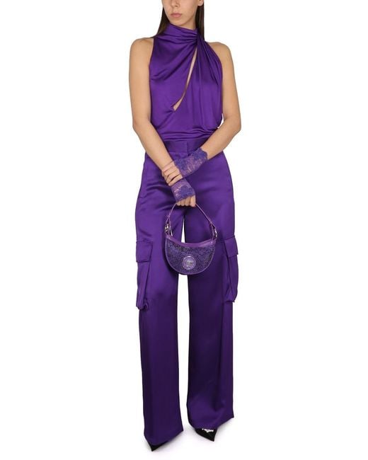 Versace Purple Duchesse Pants Trousers