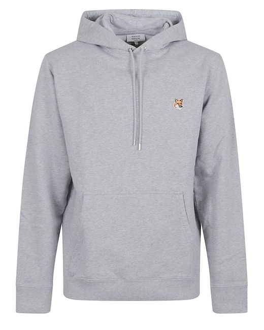 Maison Kitsuné Gray Fox Head Patch Regular Hoodie for men