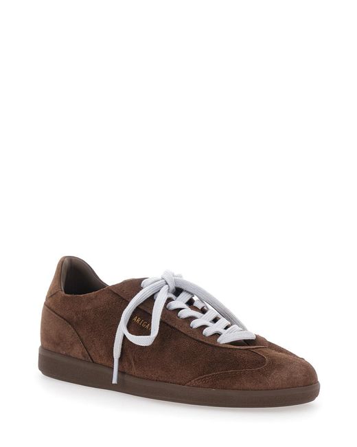 Axel Arigato Brown Low-Top Sneakers Zane Leather Trainers for men