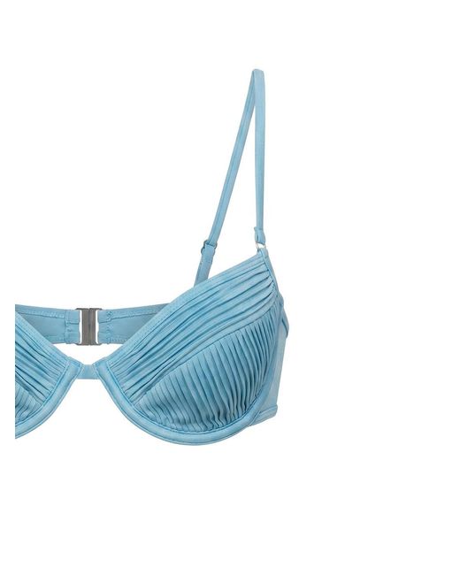 Selia Richwood Blue Amy Bikini With Shirred Fabric With Pleated Detailing Balconette Top And Brazilian Bottom