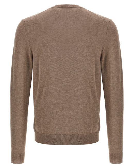 Zanone Brown Cotton Crepe Sweater for men