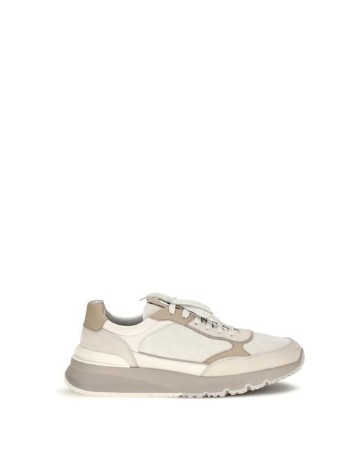 Brunello Cucinelli White Leather Sneakers for men
