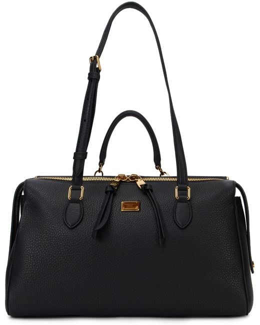 Dolce & Gabbana Black Leather Tote Bag Pvc