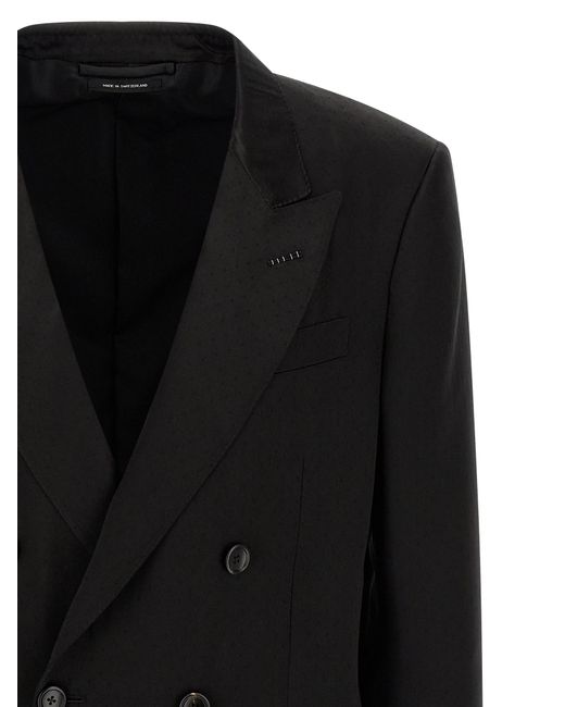 Tom Ford Black Tone-On-Tone Polka Dot Blazer for men