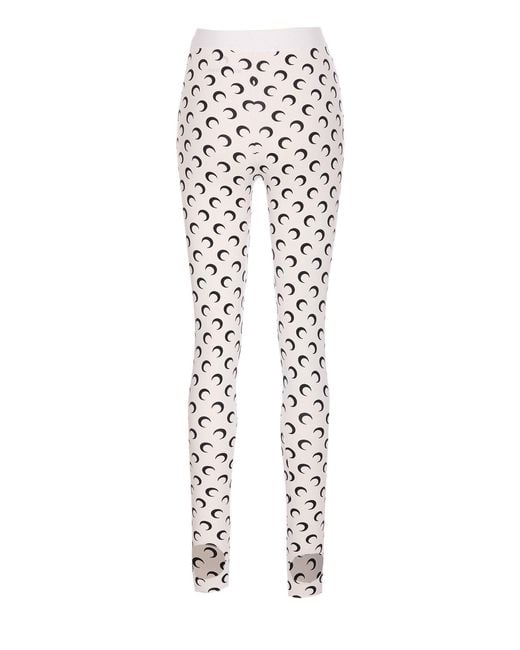 MARINE SERRE White Moon Printed Leggings