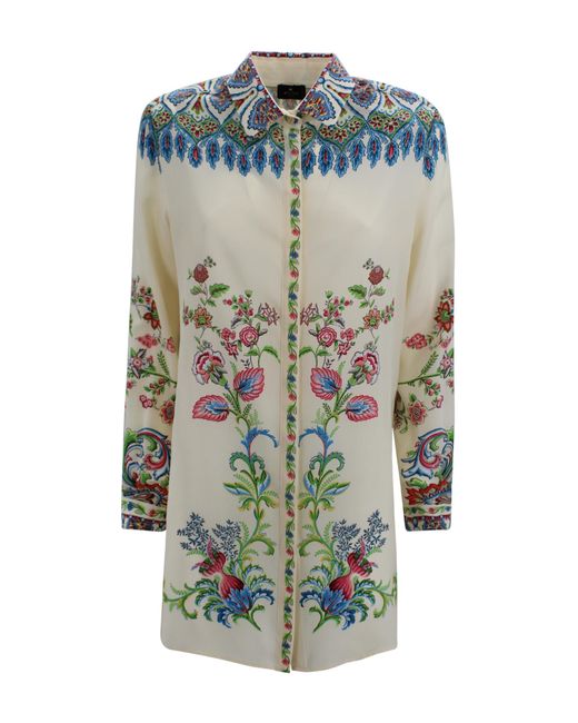 Etro Blue Shirts Silk