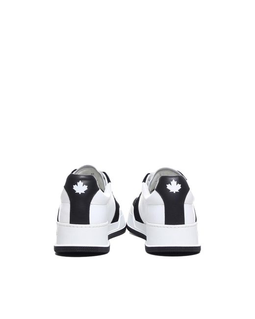 DSquared² White Canadian Leather Sneakers for men