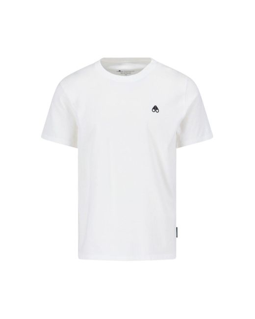 Moose Knuckles White Logo T-Shirt for men