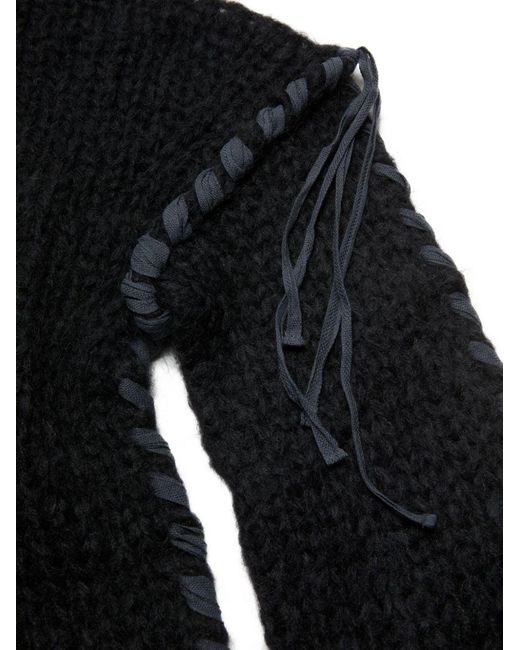 Acne Black Wool Blend Crewneck Sweater