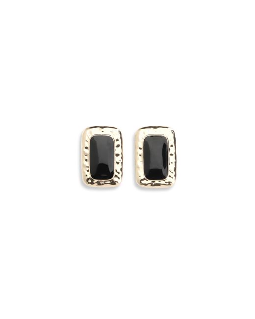 Self-Portrait White Mottled Earrings Brass