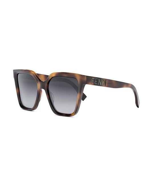 Fendi Gray Square Frame Sunglasses