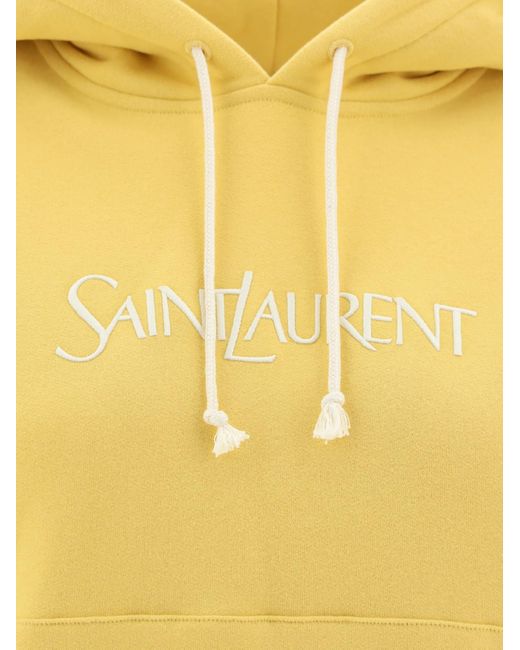 Saint Laurent Yellow Hooded Sweatshirt With