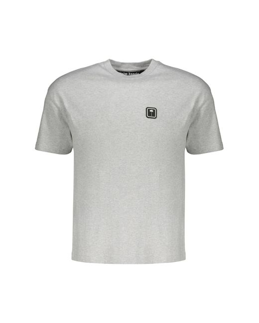 Palm Angels Gray Cotton T-Shirt for men
