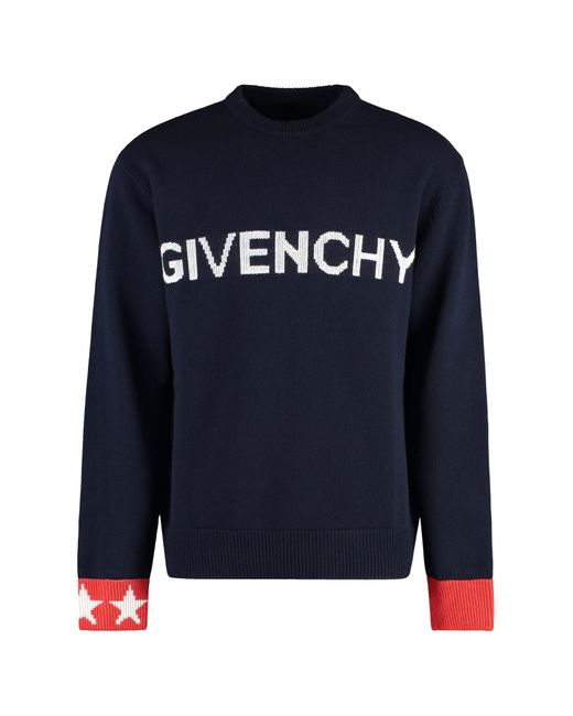 Givenchy Blue Round-Neck Knitwear for men