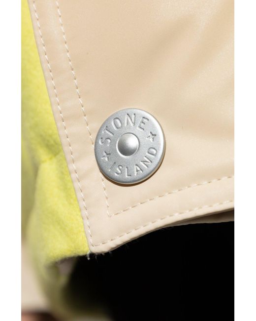 Stone Island Yellow Down Jacket With Logo for men