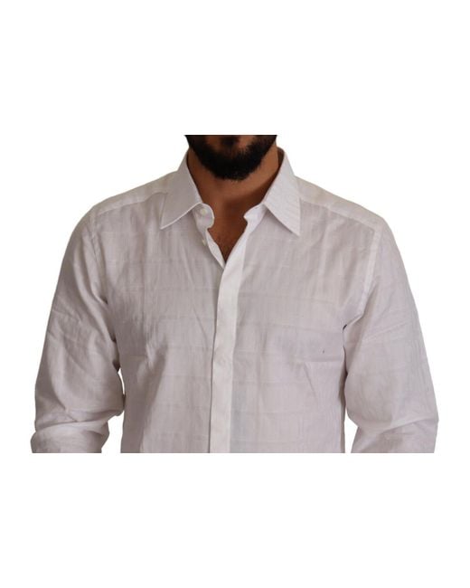 Dolce & Gabbana Gray Elegant Cotton Dress Shirt for men