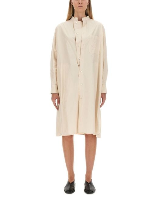 Lemaire Natural Loose Fit Shirt Dress Cotton